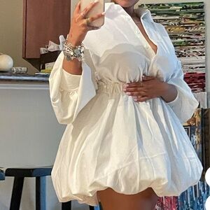 Elegant White Bubble Dress